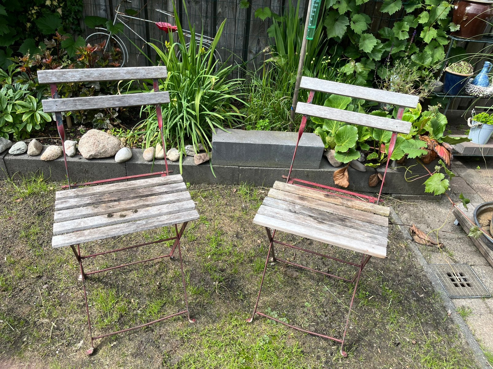 Bistro stoeltjes, Tuin en Terras, Ophalen of Verzenden, Zo goed als nieuw, Metaal