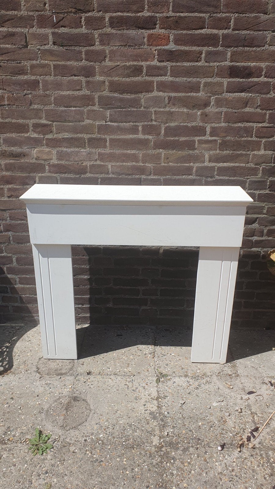 Houten schouw - Decoratieve haardombouw, Ophalen, Gebruikt, Vrijstaande haard, Elektrische haard