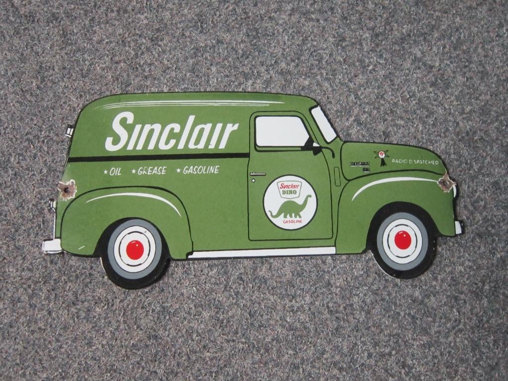 SINCLAIR EMAILLE RECLAMEBORD, Ophalen, Gebruikt, Reclamebord