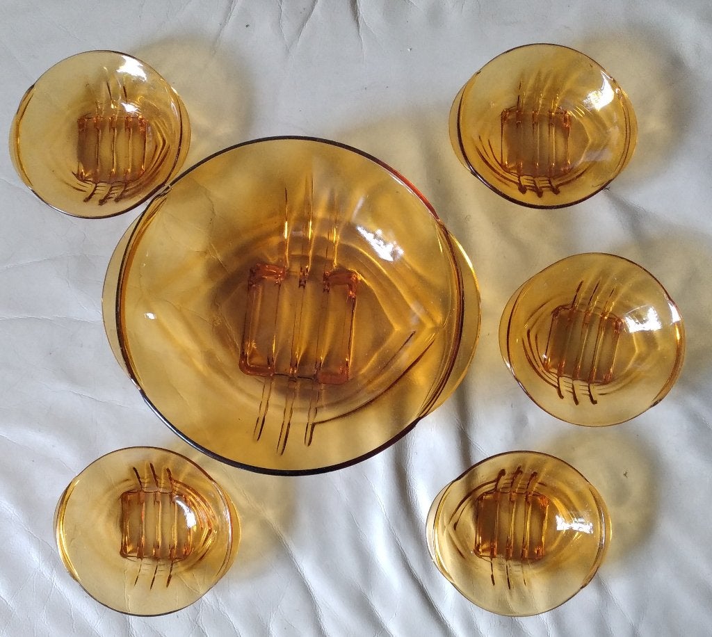 Amberkleurige schalen Stölze 1930, Ophalen of Verzenden