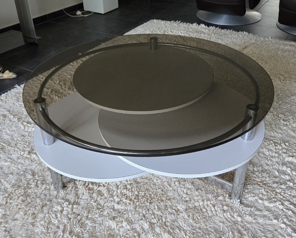 Vintage salontafel Space Age, Huis en Inrichting, Tafels | Salontafels, Ophalen, 50 tot 100 cm, Rond, 50 tot 100 cm