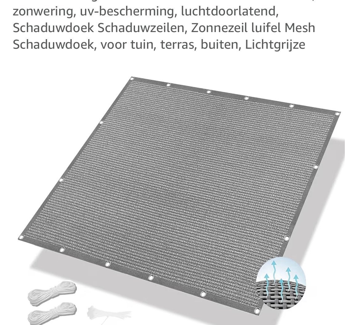 Nieuw Schaduwdoek 4x4 m en 1x4 m, kleur grijs, Ophalen of Verzenden, Nieuw