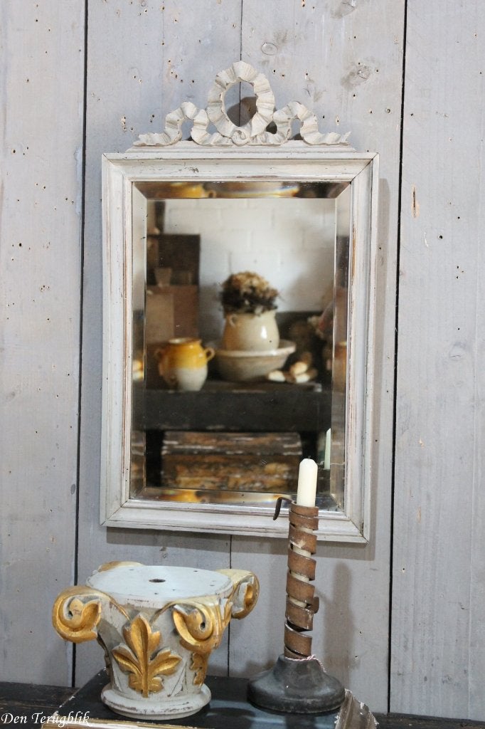 Leuke kleine oude Franse spiegel, Ophalen of Verzenden