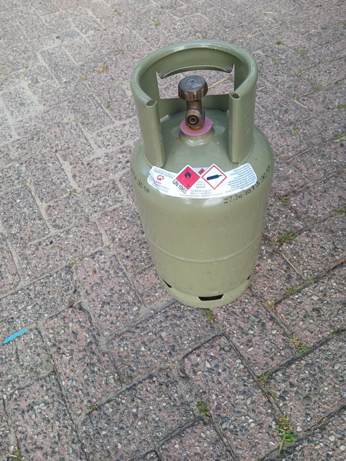 Lege gasfles 7.3 kg - Ideaal voor BBQ of camping, Doe-het-zelf en Verbouw, Ophalen of Verzenden, Gebruikt
