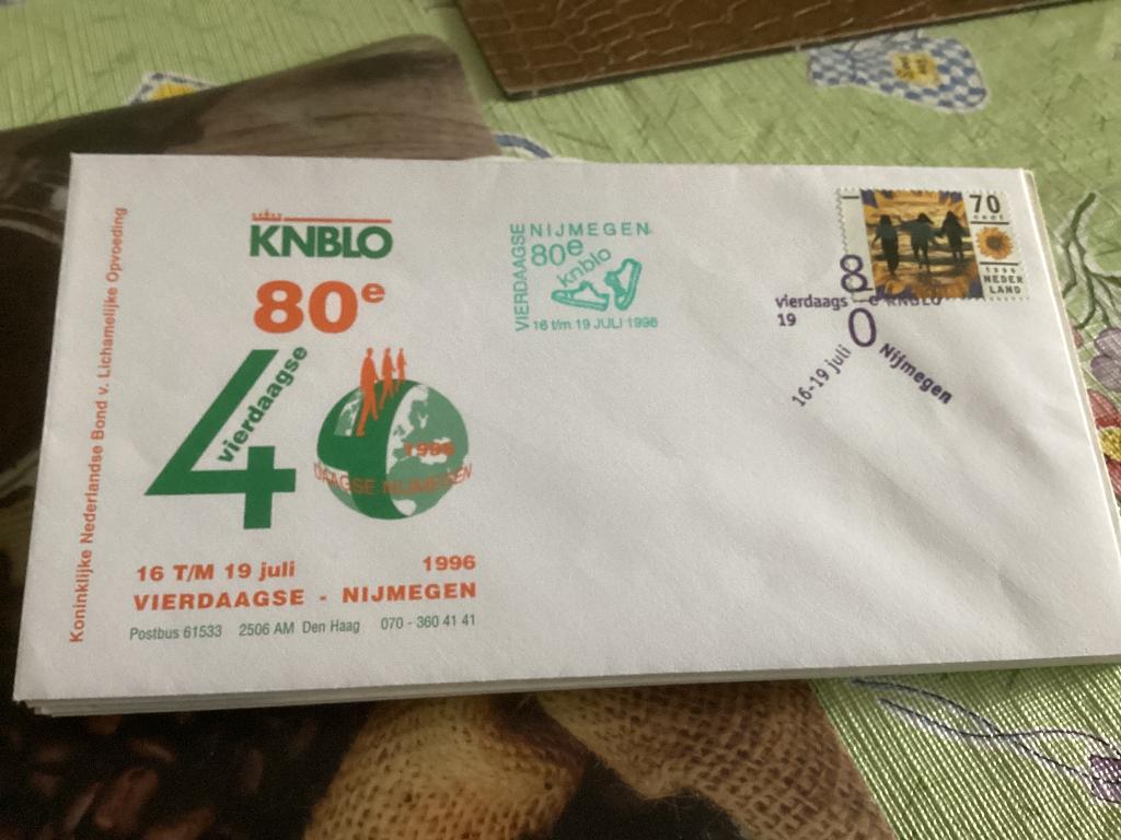 No1748 80e Vierdaagse Nijmegen 16-19 juli 1996 Heb van, Postzegels en Munten, Ophalen, Onbeschreven, Nederland