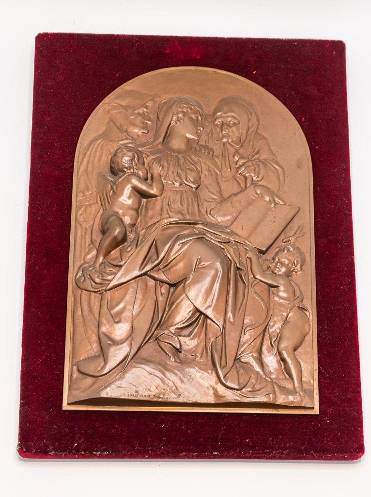 Bronzen Plaquette F Barbedienne, Antiek en Kunst, Ophalen of Verzenden