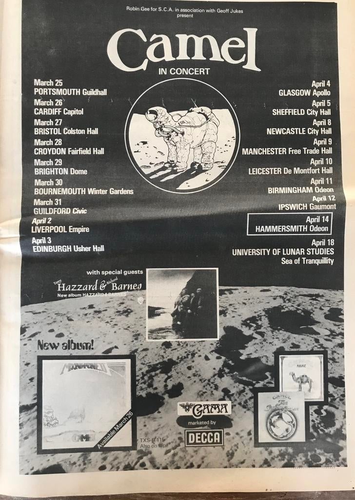 Paginagrote A3 advertentie CAMEL tour, Ophalen of Verzenden, Gebruikt, A1 t/m A3