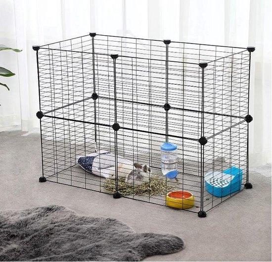 Dierenkooi 143x73x46 cm – Industrieel Zwart – Stevig, Kooi, Minder dan 75 cm, Zo goed als nieuw, Cavia