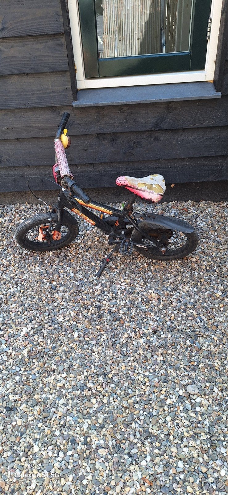 Kinderfiets 14 inch - Gebruikt, Fietsen en Brommers, Fietsen | Kinderfietsjes, Ophalen, Gebruikt, Velgrem, Minder dan 16 inch