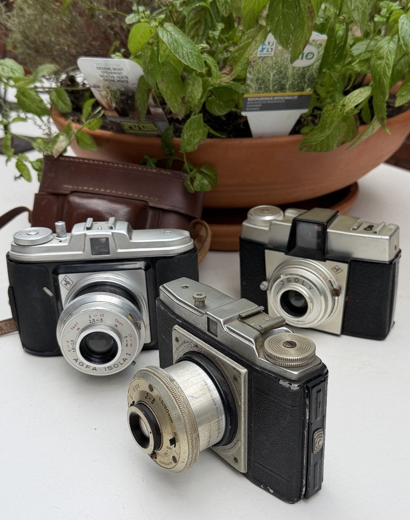 Set van 3 vintage camera's - Agfa Isola, Isoly en Digna, Ophalen of Verzenden, Gebruikt, Compact, Overige Merken