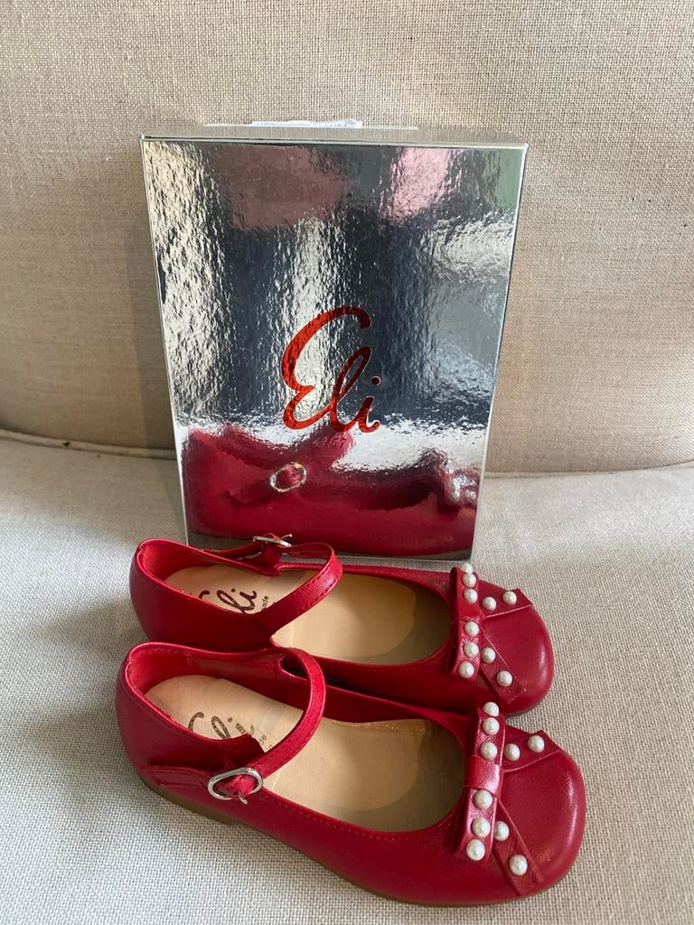 Eli rode leren kinderschoenen met parels nieuw, Meisje, Schoenen, Nieuw, Ophalen of Verzenden