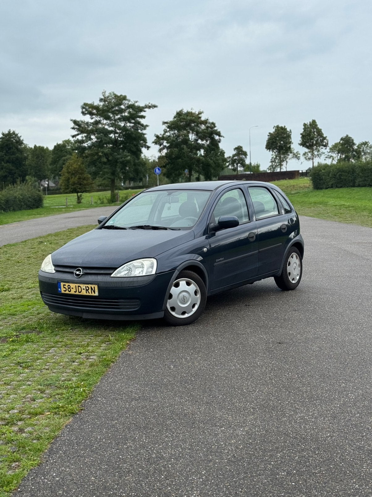 Opel Corsa 1.2 16V 5D 2002 Blauw, Voorwielaandrijving, 450 kg, 74 pk, 31 €/maand