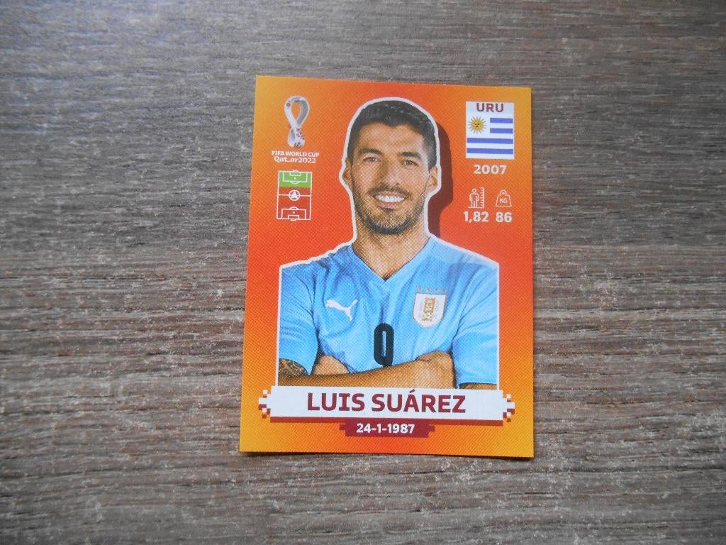 Luis Suarez voetbalplaatje WK 2022 Qatar Oranje editie, Ophalen of Verzenden, Nieuw, Buitenlandse clubs, Poster, Plaatje of Sticker