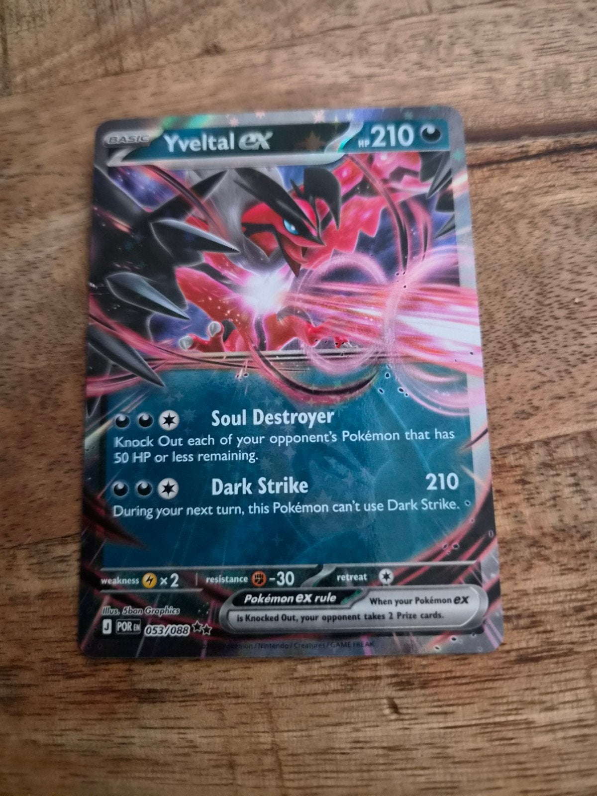 Yveltal EX Pokemon kaart - Uitstekende staat, Ophalen of Verzenden, Zo goed als nieuw, Losse kaart