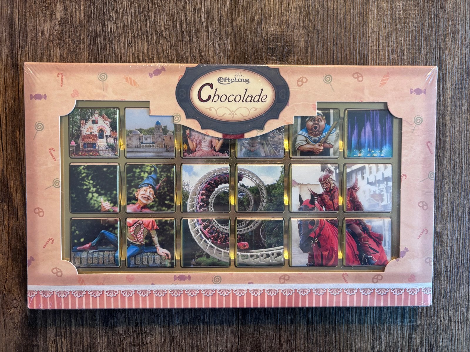 Efteling Chocolade - Melkchocolade met attractieafbeeldingen, Verzamelen, Ophalen of Verzenden, Nieuw, Gebruiksvoorwerp