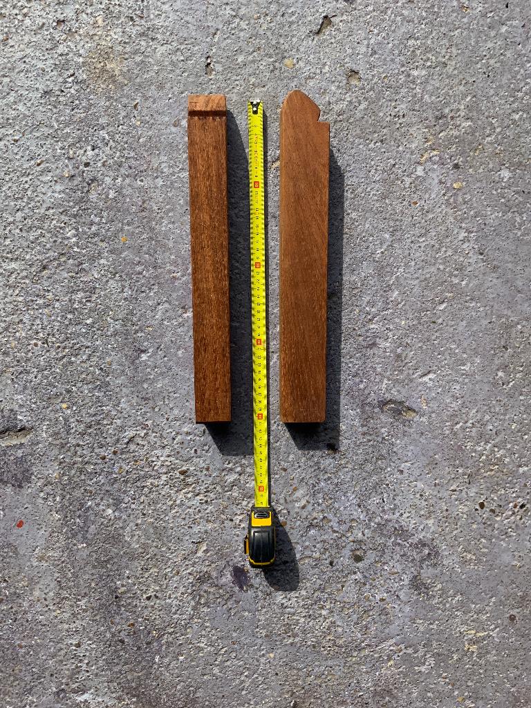Tropisch hardhout balkjes bewerkt, Doe-het-zelf en Verbouw, Hout en Planken, Gebruikt, Ophalen of Verzenden, 50 mm of meer, Balk
