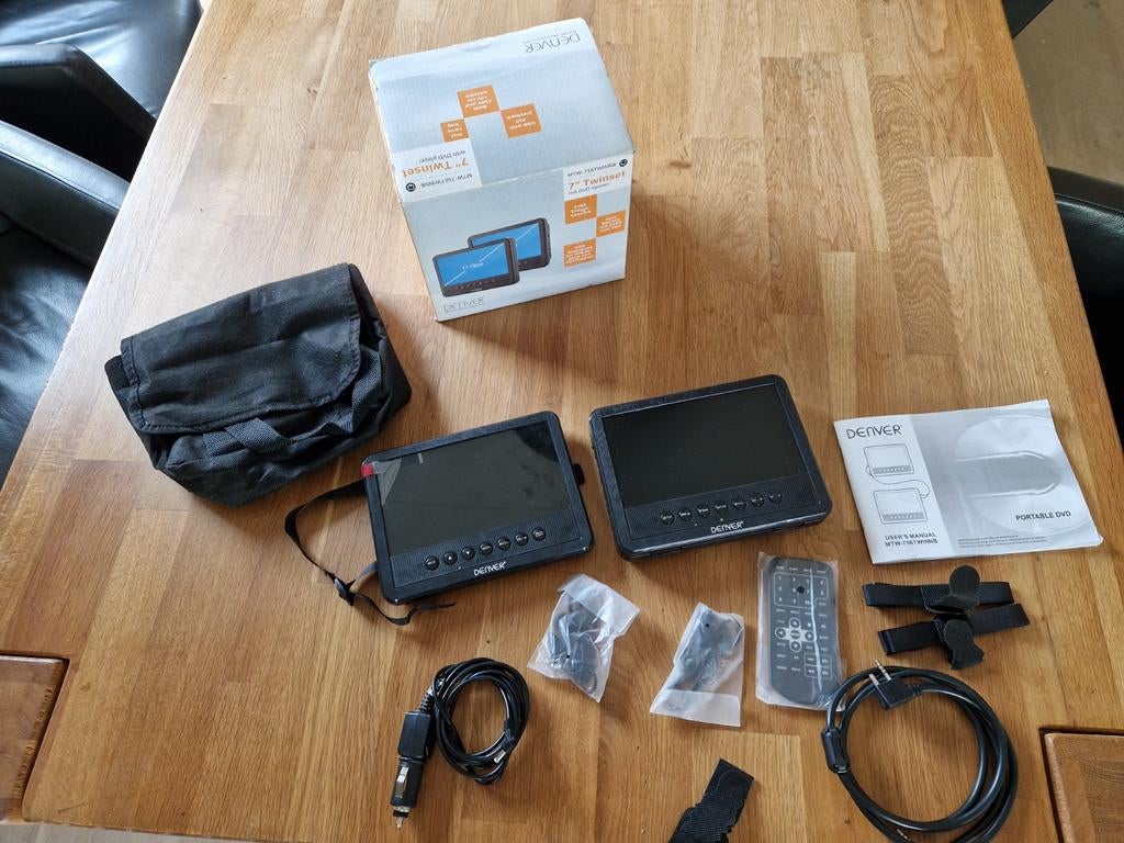 Denver MTW-756TWINNB 7" Twinnset DVD speler, Audio, Tv en Foto, Dvd-spelers, Gebruikt, Draagbaar, Ophalen of Verzenden, Overige merken