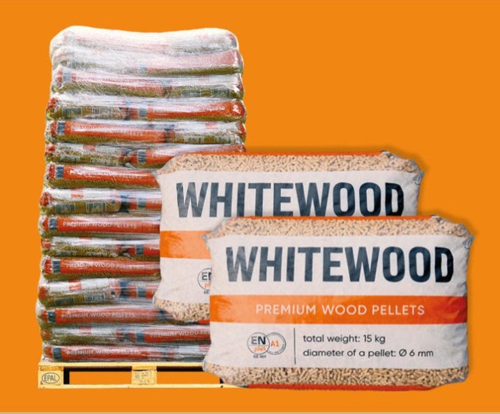 Whitewood pellets 15 kg EnplusA1 €9,-/kleur wit top pellets!, 6 m³ of meer, Ophalen