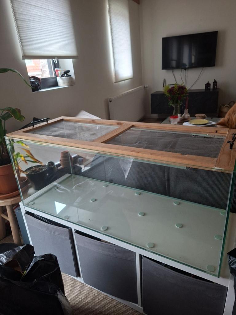 Glazen hamsterbak met deksel, Gebruikt, 75 tot 110 cm, Ophalen, Minder dan 60 cm