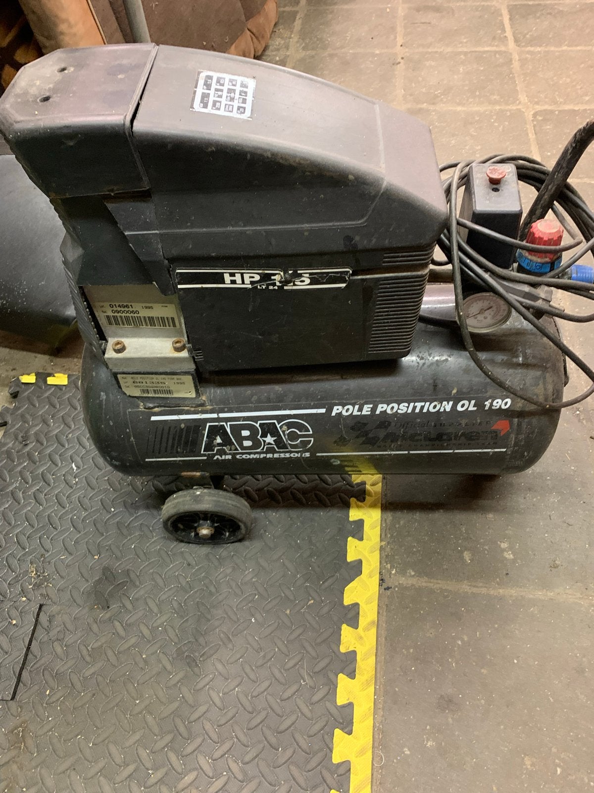 ABAC Pole Position OL 190 Compressor - Goed werkend, Gebruikt, 6 tot 10 bar, Ophalen of Verzenden, Minder dan 200 liter/min
