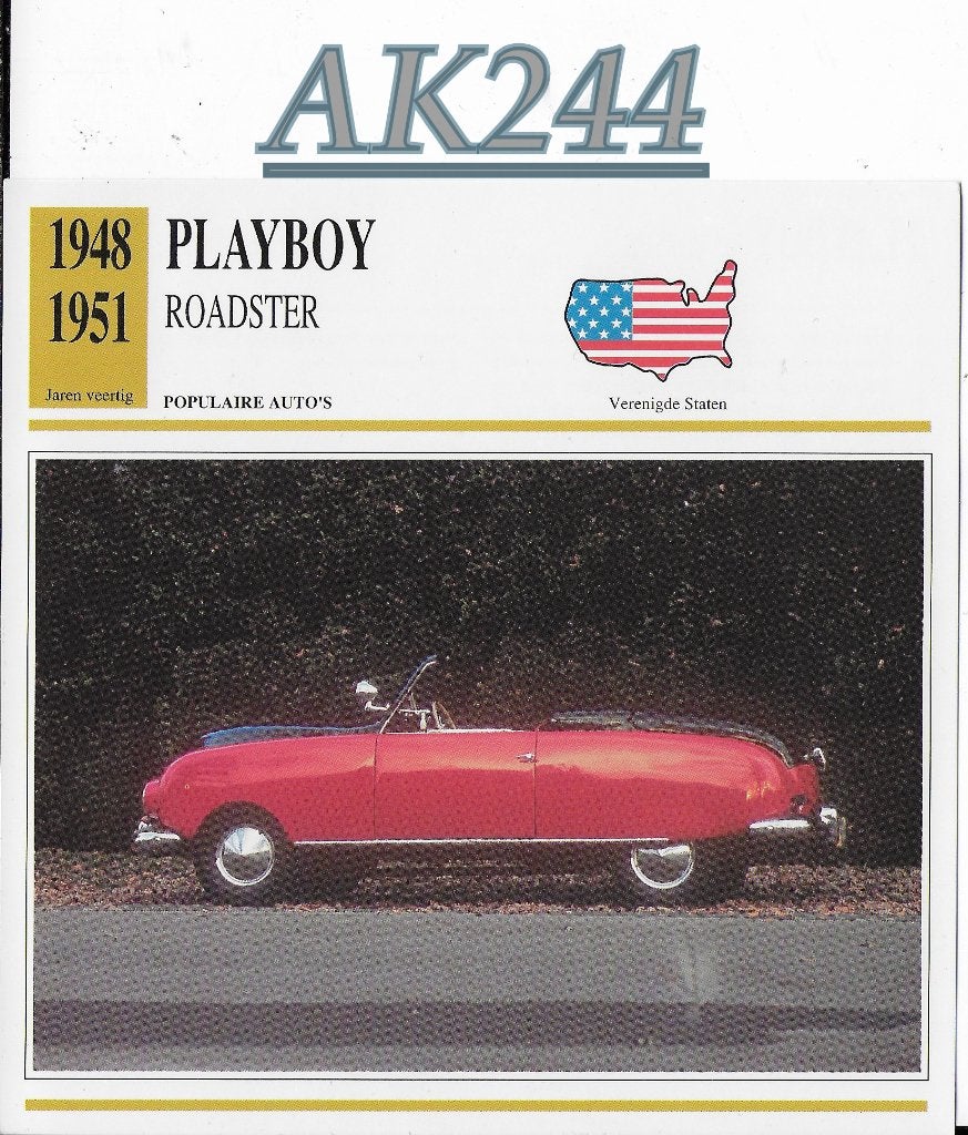 Ak244 autokaart playboy roadster  -, Ophalen of Verzenden, Zo goed als nieuw, Auto's
