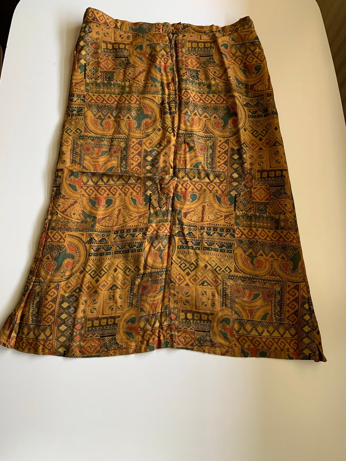 Vintage Boho Maxi Rok met Paisley Print - Maat M, Maat 38/40 (M), Meerkleurig, Ophalen of Verzenden, Gedragen