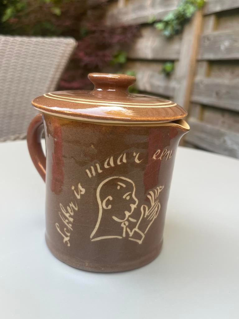 Vintage Wip Holland Honingpot Jaren '60 - Bruin Keramiek, Ophalen of Verzenden