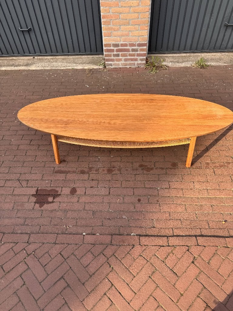 IKEA Stockholm ovale salontafel met lectuurmand  opbergplank, Ophalen, Gebruikt, 50 tot 100 cm, 150 tot 200 cm