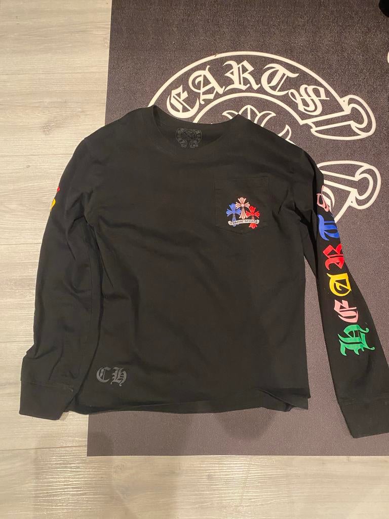 Chrome Hearts Multicolor Cross Longsleeve Zwart, Kleding | Heren, Ophalen of Verzenden, Zo goed als nieuw, Maat 48/50 (M)