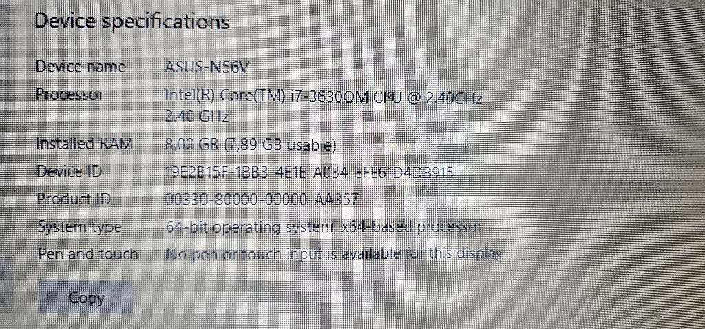 Asus N56V, 750 GB, Gebruikt, 2 tot 3 Ghz, 8 GB