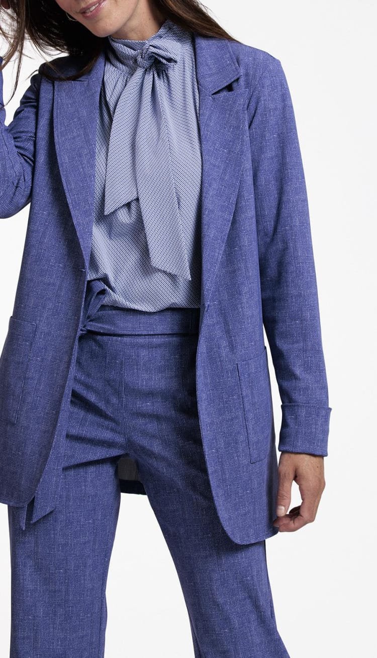 Studio anneloes tess check blazer M purple blue, Paars, Ophalen of Verzenden, Zo goed als nieuw, X