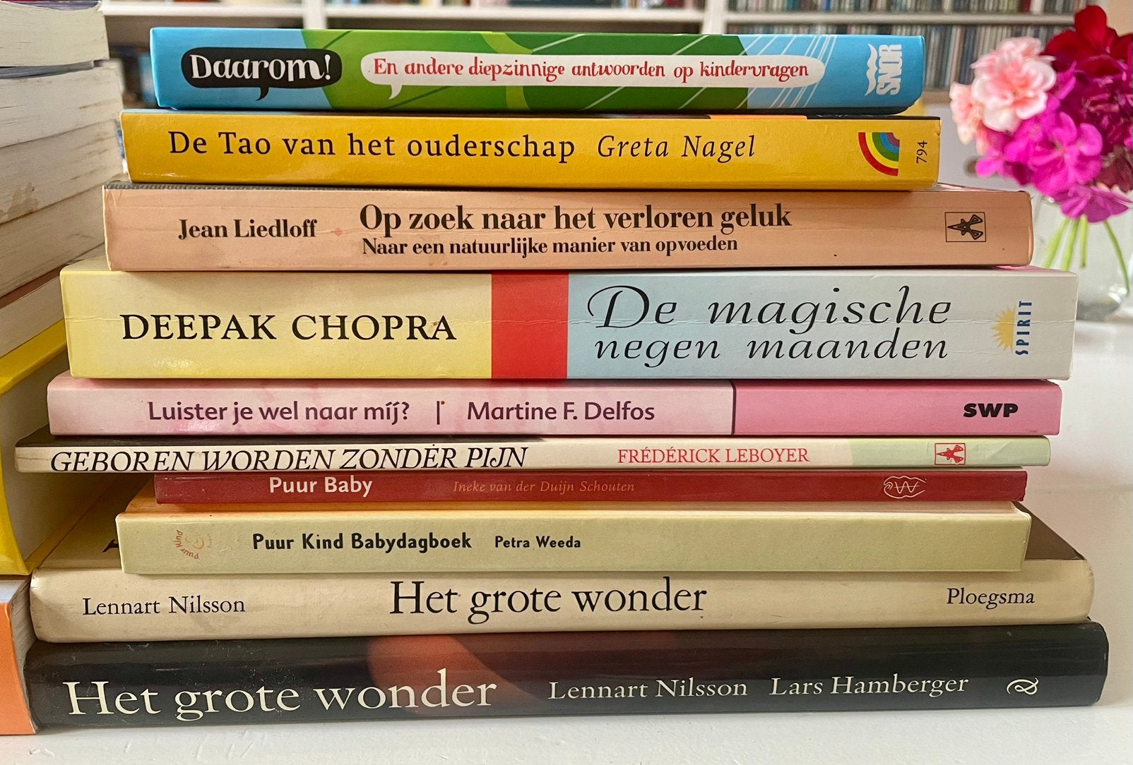 Doos boeken over zwangerschap geboorte en opvoeding, Ophalen, Gelezen, Zwangerschap en Bevalling