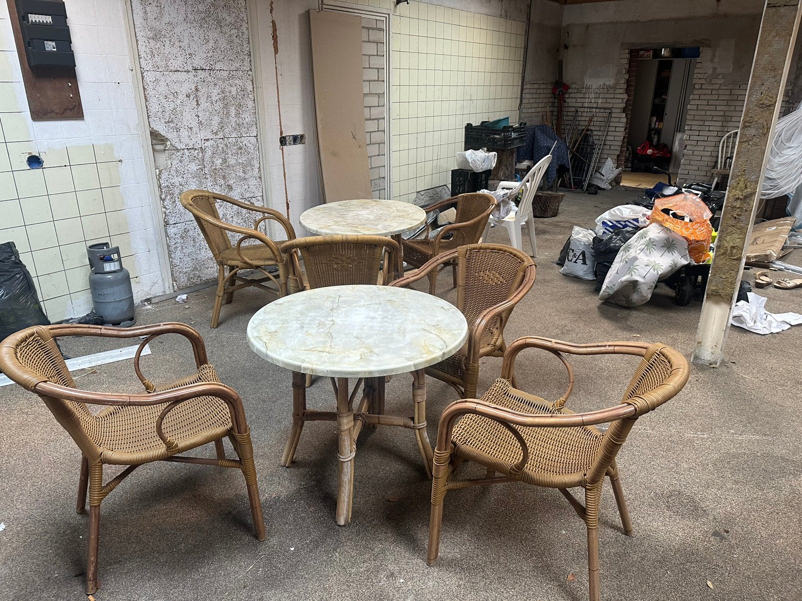 Terras stoelen en tafels, Ophalen, Gebruikt