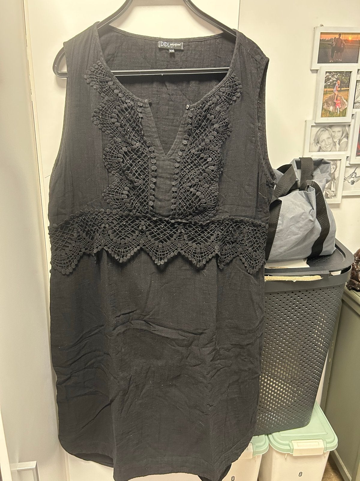 Zwarte mouwloze tuniek met kant - Didi (XXL), Zwart, Maat 46/48 (XL) of groter, Ophalen of Verzenden, Zo goed als nieuw