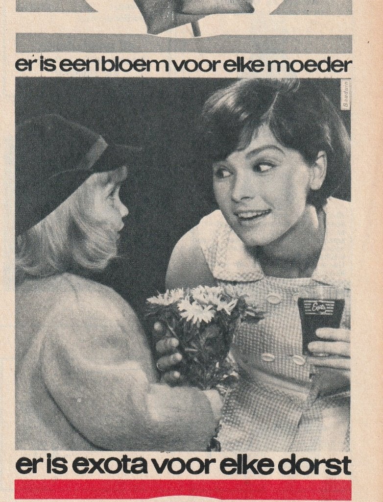 Retro reclame 1966 Exota limonade bloem voor moeder, Verzenden, Overige typen