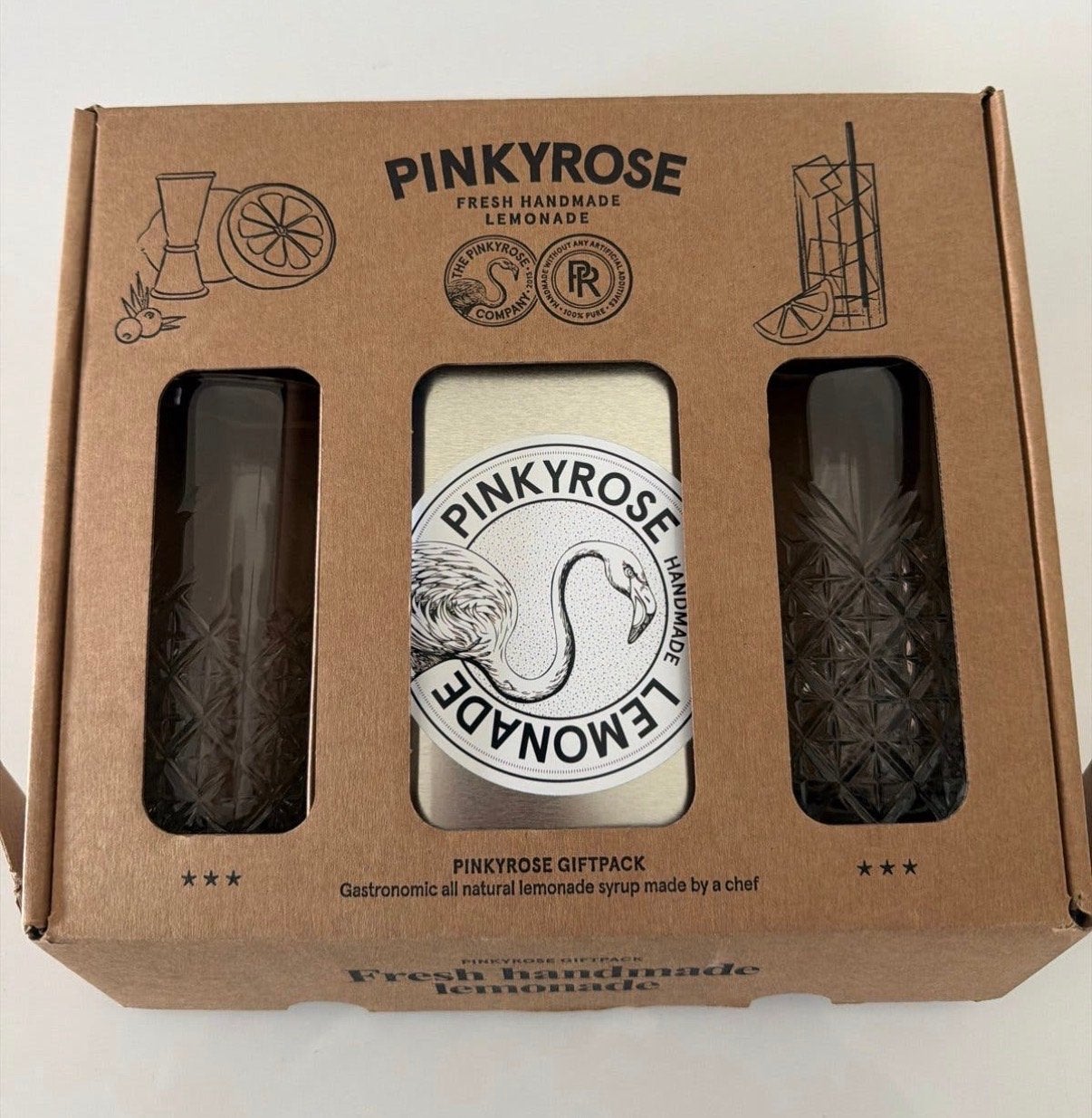 Pinkyrose Fresh Handmade Lemonade Giftpack met Glazen, Nieuw, Ophalen of Verzenden, Meerkleurig, Overige merken