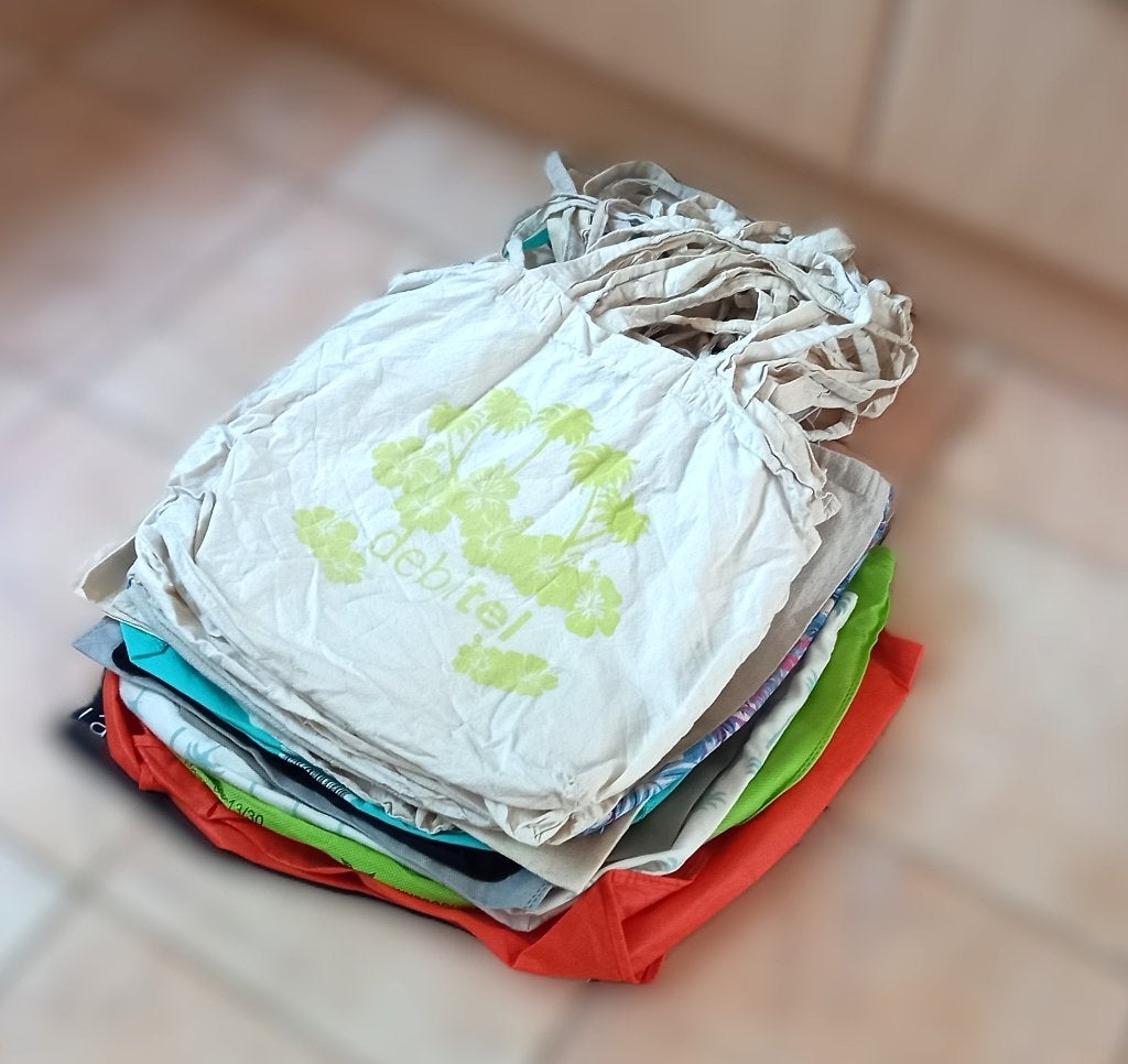 25 Stoffen Tasjes – Diverse Winkels – Boodschappentassen, Ophalen of Verzenden, Overige kleuren