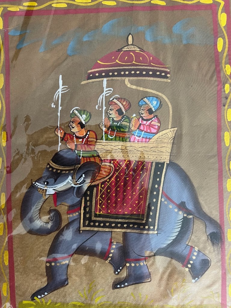 India handbeschilderd doek schilderij Indiase handwerk, Nieuw, Ophalen of Verzenden, https://verburgtvintage.nl/#contact, Schipluidenlaan 20 5035KJ Tilburg