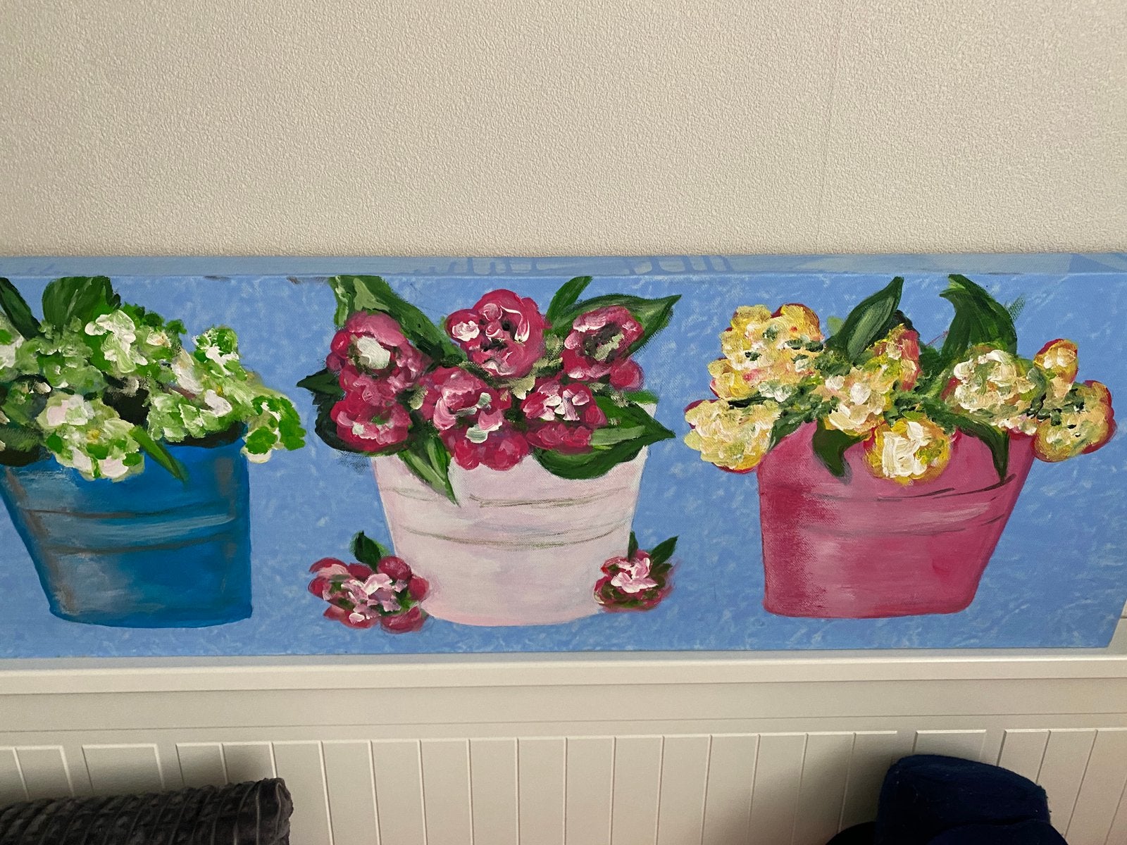 Leuk schilderij. Geschilderd door Babs Voskuil. Aquarel., Antiek en Kunst, Ophalen of Verzenden, Aquarel, Bloemen