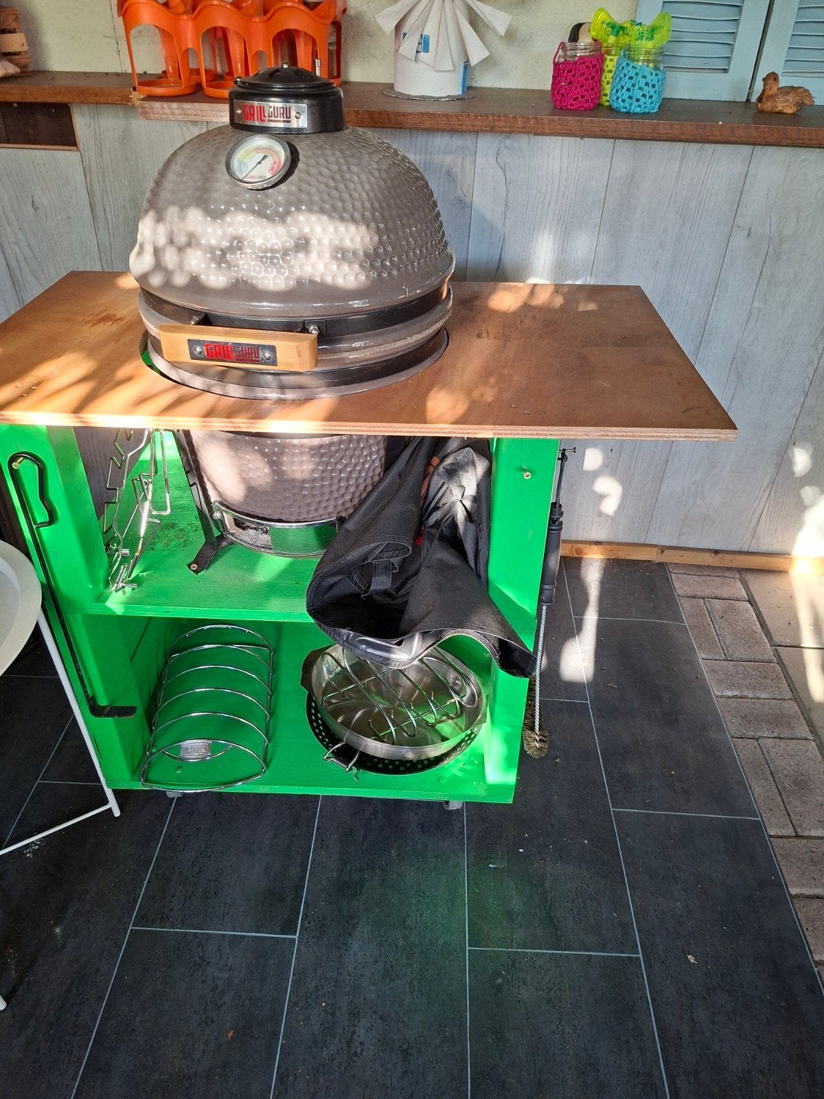 Grill guru kamado, Tuin en Terras, Buitenkeukens, Ophalen, Zo goed als nieuw, Houtskool, Grill guru kamado