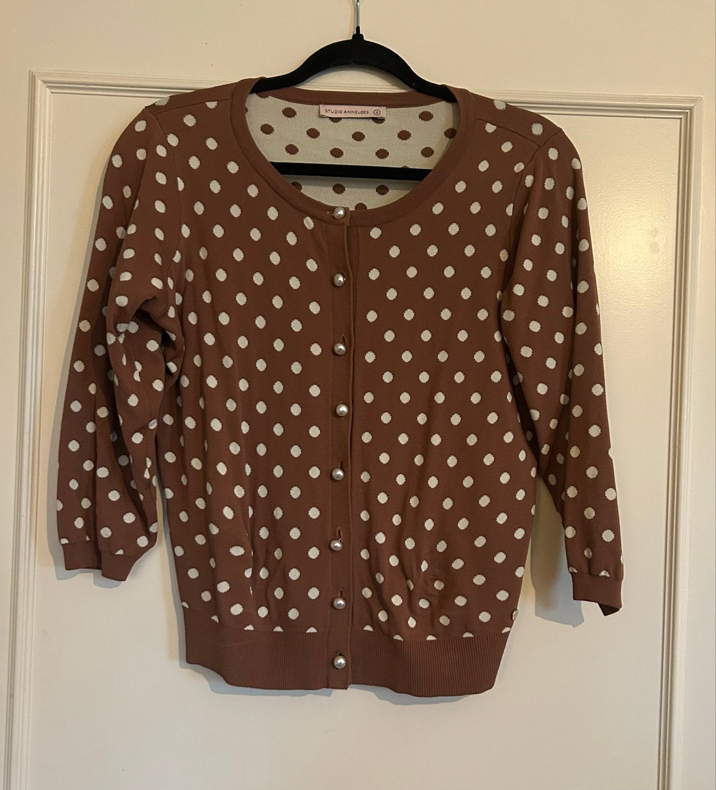 Studio Anneloes Bruin Crème Polkadot Vestje Maat S, Verzenden, Zo goed als nieuw, Maat 36 (S), Bruin