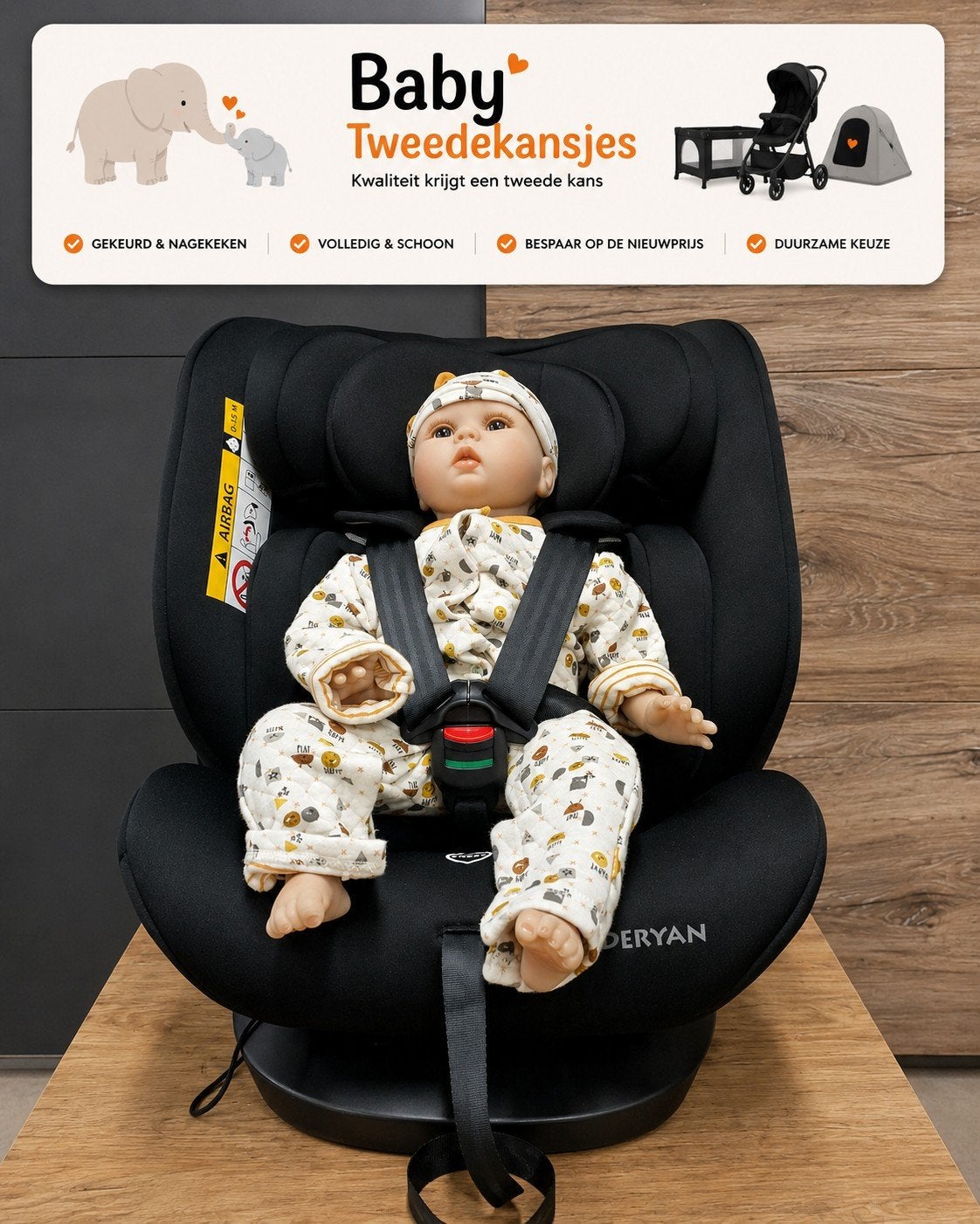 DERYAN Clyde Autostoel 0-12 jaar (40-150 cm) - Outlet, Ophalen, Nieuw, Overige merken, Isofix