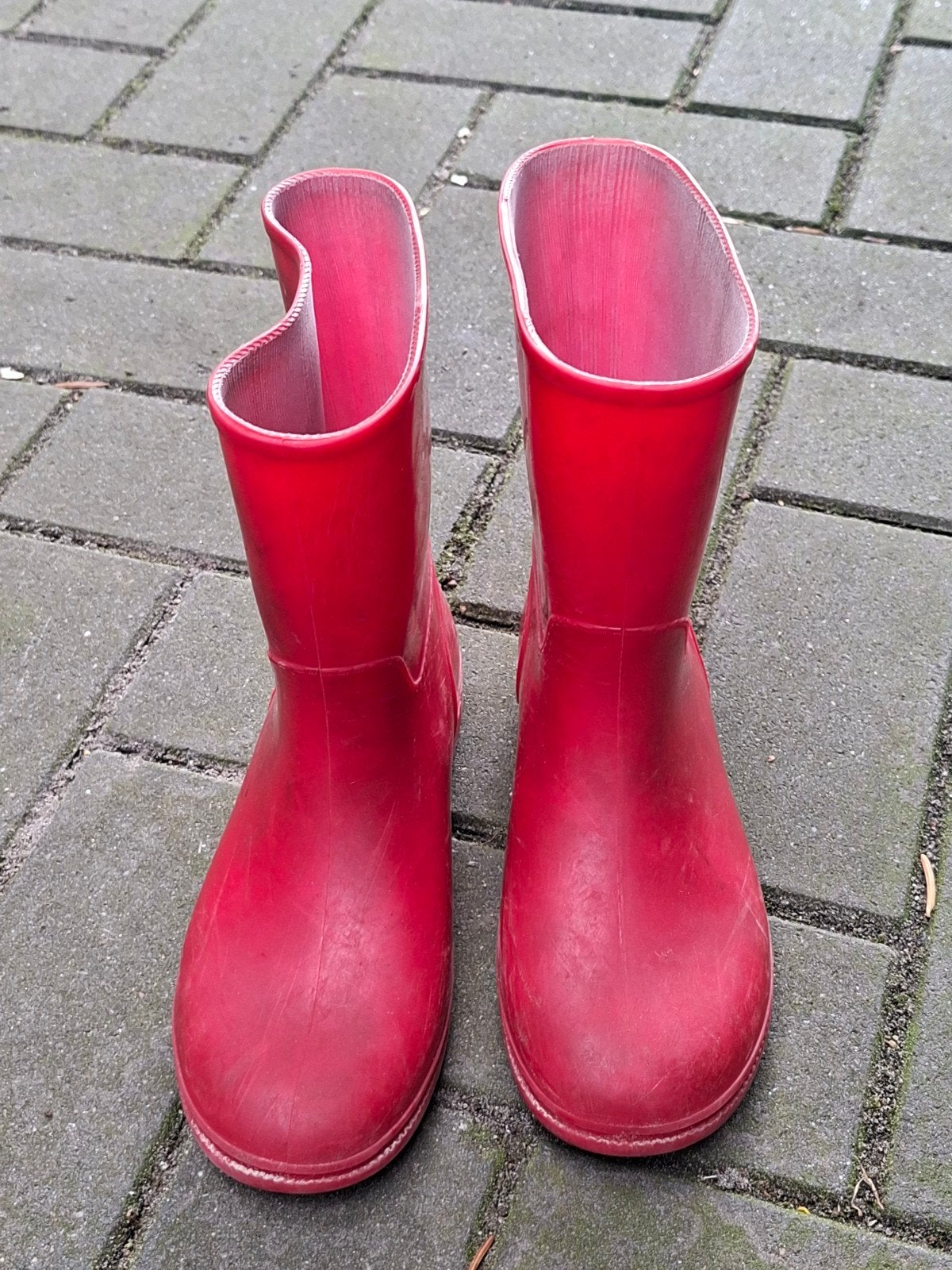 Rode kinder regenlaarzen, maat 34, Ophalen of Verzenden, Gebruikt, Onbekend, Jongen of Meisje