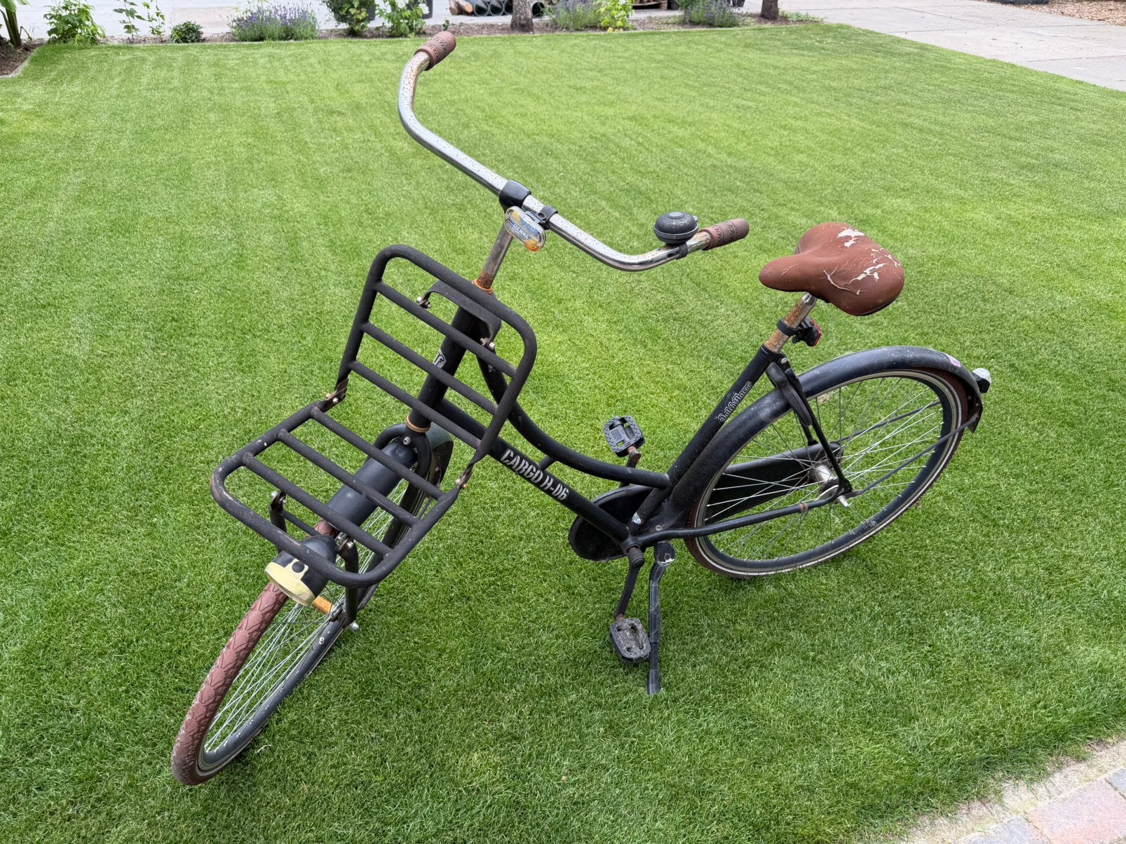 Zwarte omafiets, Fietsen en Brommers, 50 tot 53 cm, Ophalen, Gebruikt, Terugtraprem