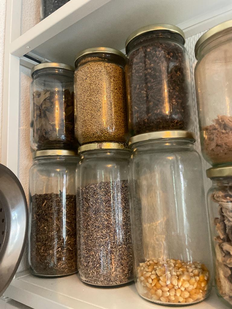Glazen potten 900gram, Huis en Inrichting, Keuken | Potten en Pannen, Ophalen of Verzenden, Glas, Pot, Bus of Blik