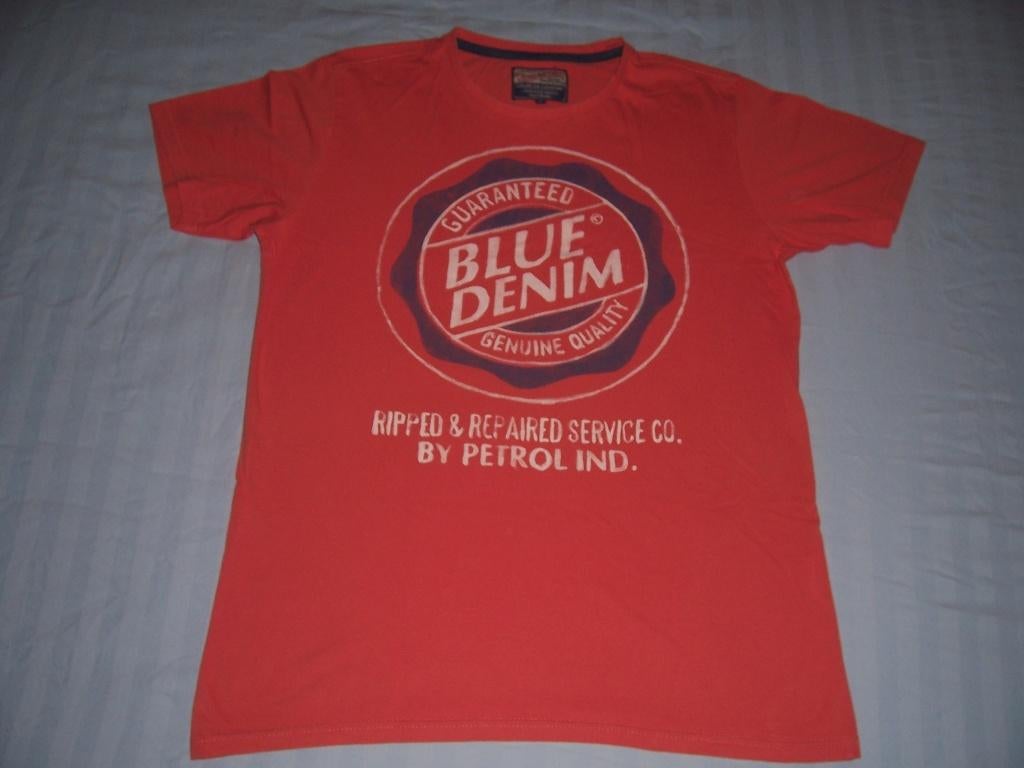 Mooi zalmkleurig shirt maat M petrol met leuke print, Overige kleuren, Maat 48/50 (M), Ophalen of Verzenden, Zo goed als nieuw