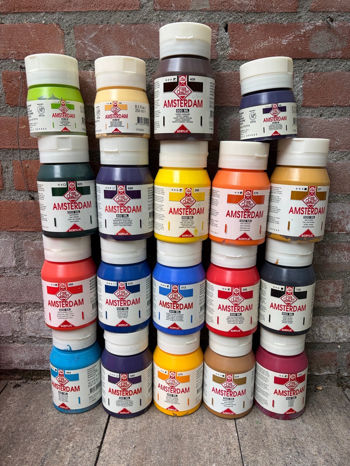 potten Amsterdam acrylverf 500ml en 250ml, gebruikt,ophalen, Ophalen, Gebruikt, Acrylverf
