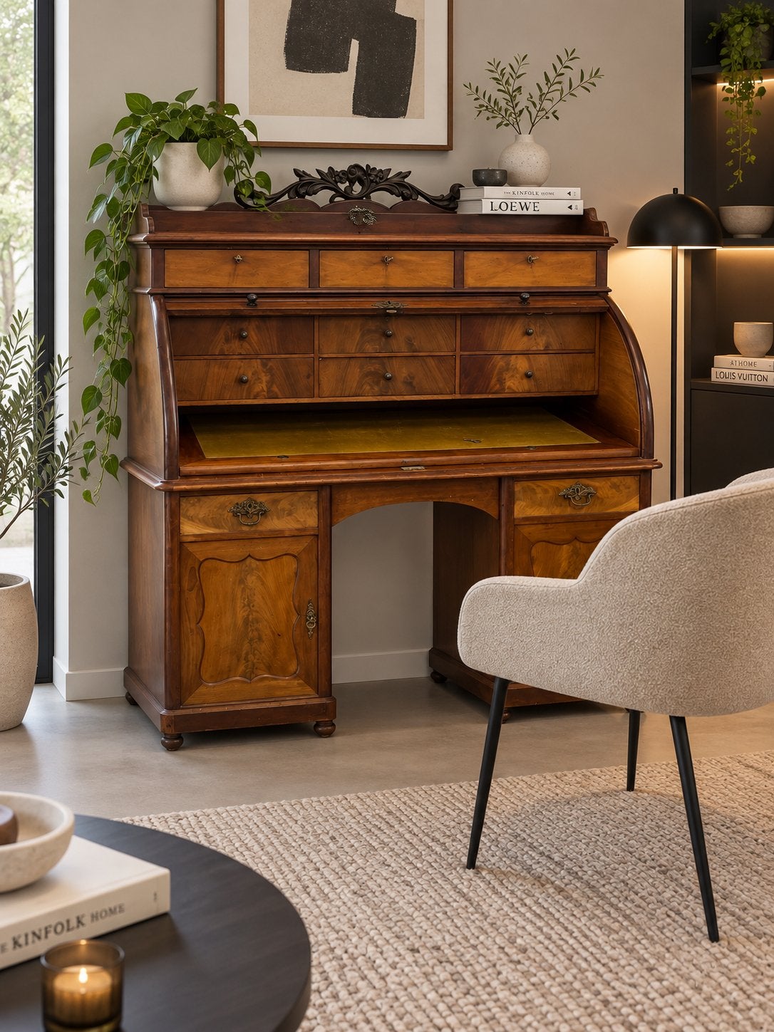 Antieke Louis Philippe Rolluiksecretaire - 150x76x155 cm, Ophalen, Gebruikt, Nb, Nb