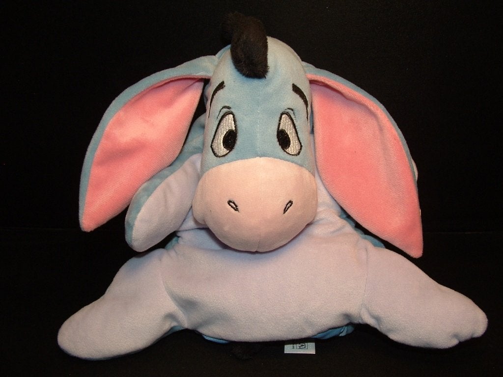 NICOTOY DISNEY EZEL IJOOR HANDPOP VELOURS BLAUW MET, Ophalen of Verzenden, Nieuw, Overige typen