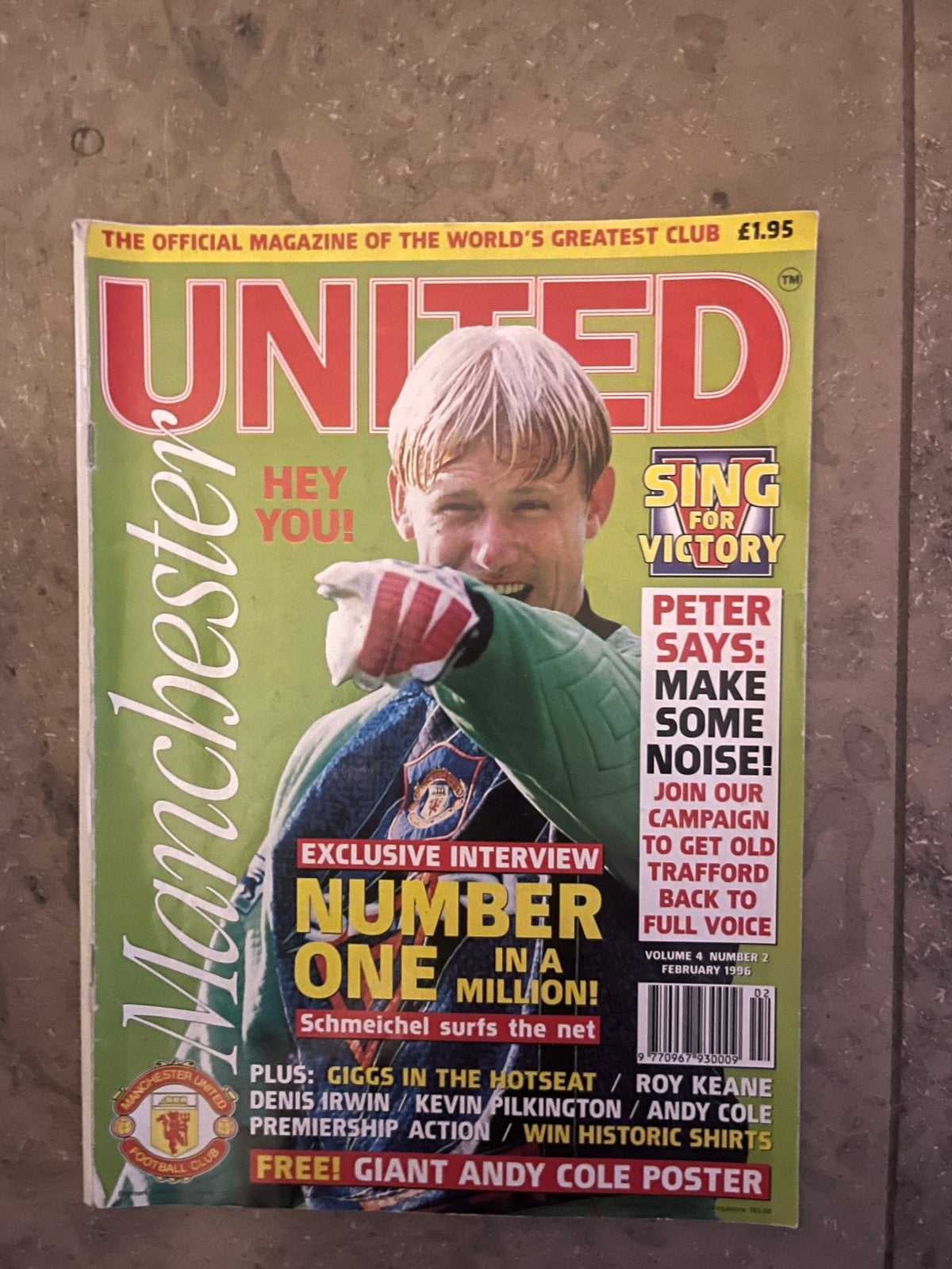 MANCHESTER UNITED MAGAZINE 1996 met POSTER ANDY COLE, Verzenden, Zo goed als nieuw, Buitenlandse clubs, Boek of Tijdschrift